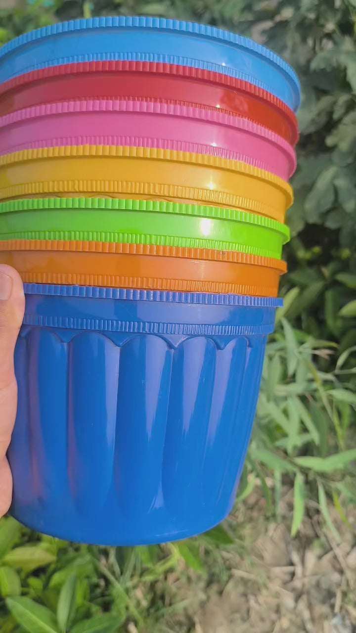 Colorful Wall flower Pots | 4 Pots Set, mix color