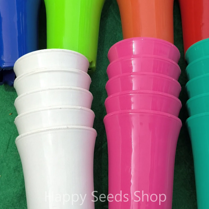 Fancy glass shape Pots | 6 Pots Set - mix colors