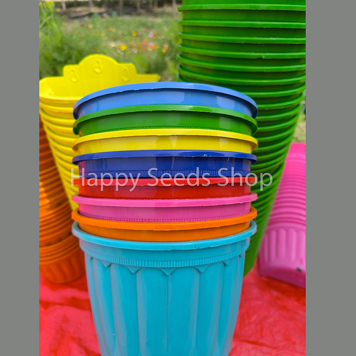 Colorful Wall flower Pots | 4 Pots Set, mix color