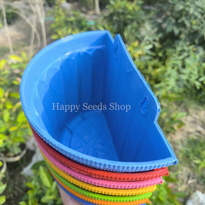 Colorful Wall flower Pots | 4 Pots Set, mix color