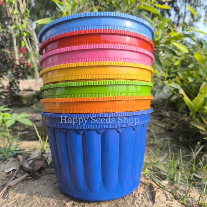 Colorful Wall flower Pots | 4 Pots Set, mix color