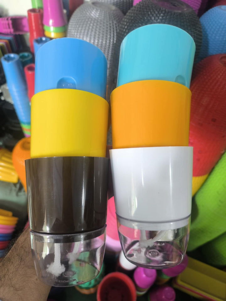 Self Watering pots round | 4 pots set , mix colors