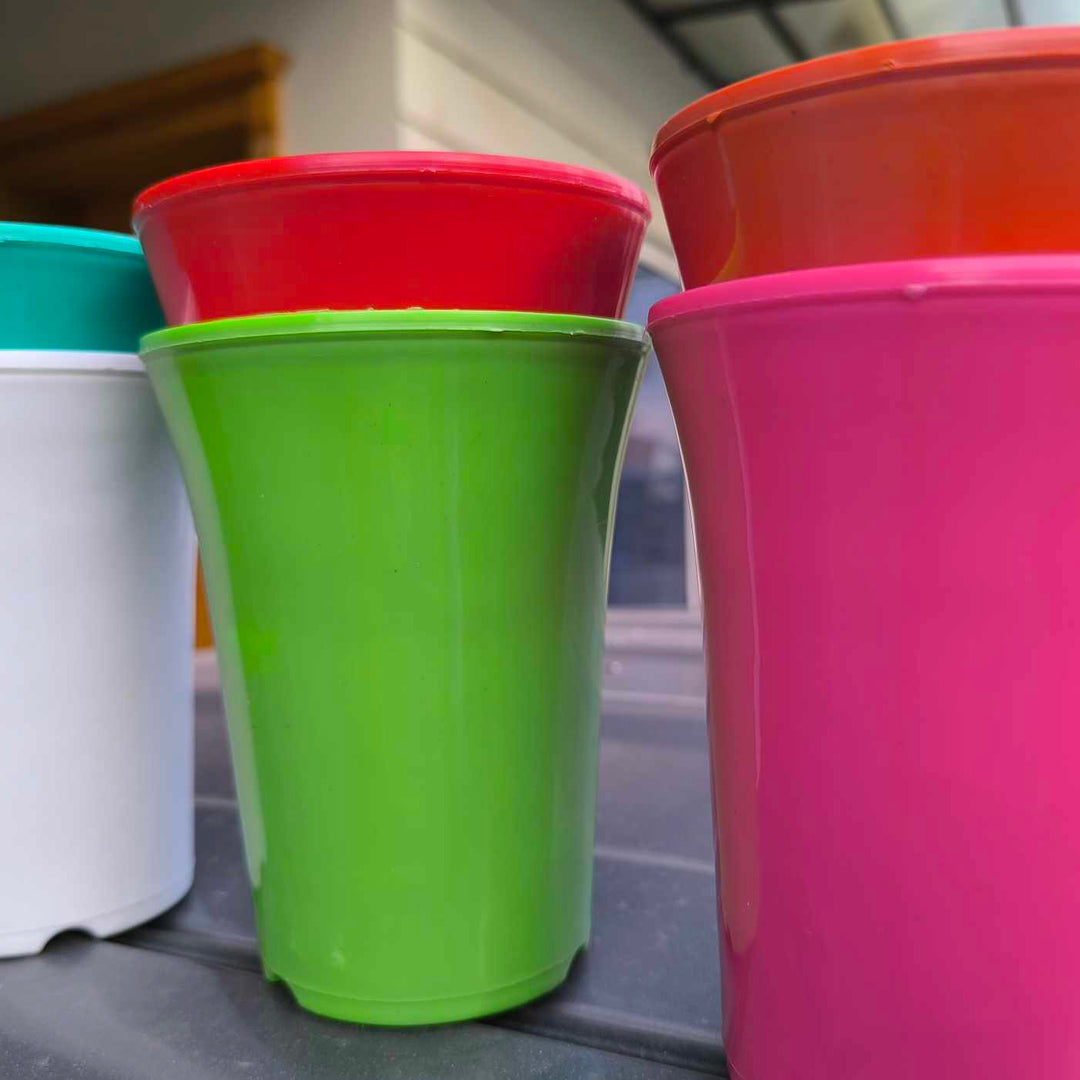 Fancy Colorful Plastic pots - Happy Seeds Shop