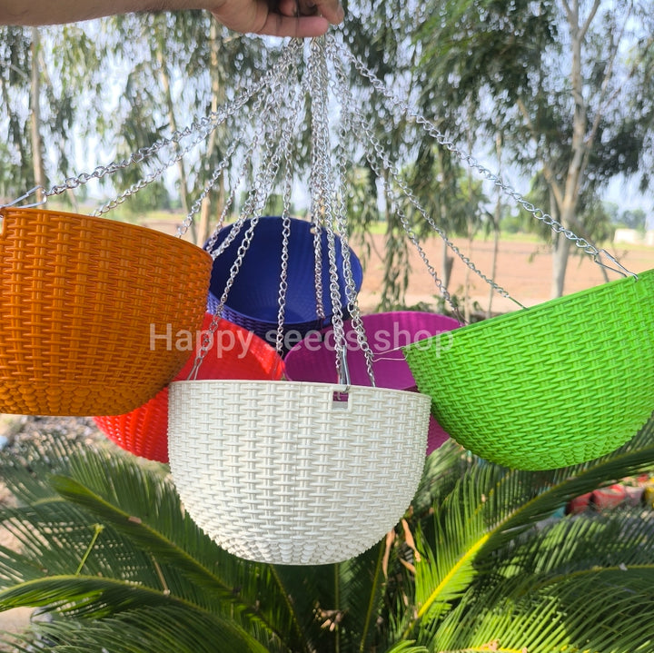 Nest design Hanging baskets | 4 Baskets set with Chains | Mix colors